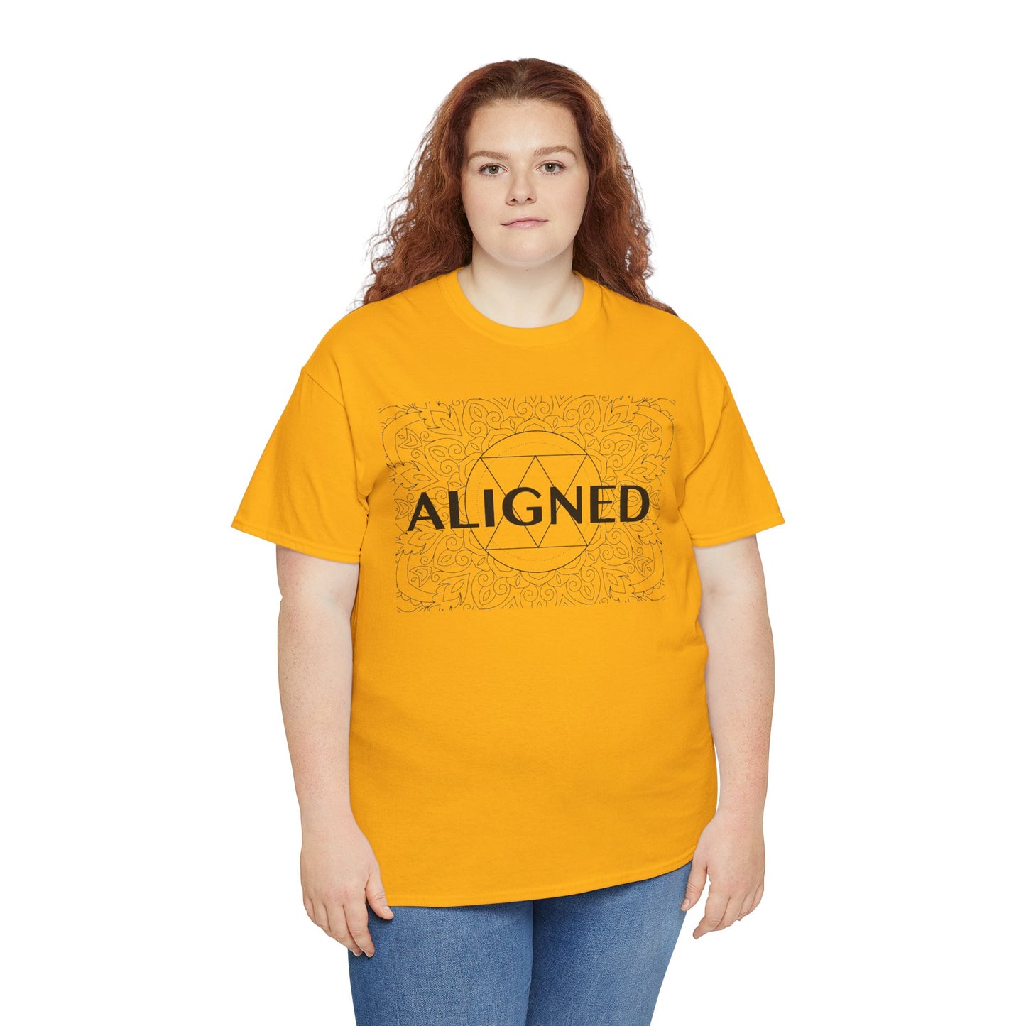 Aligned design Unisex Heavy Cotton Tee - Spiritual Graphic T-Shirt