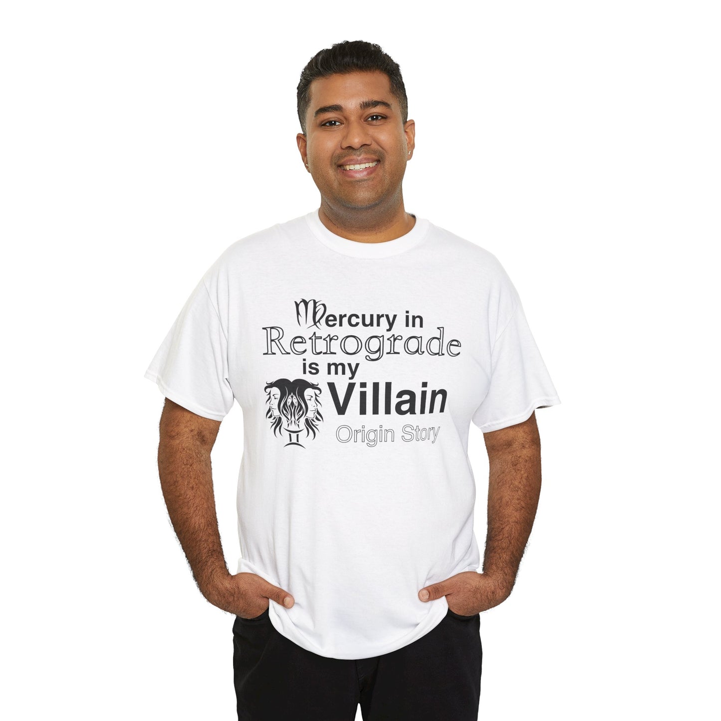 Mercury in Retrograde Unisex Heavy Cotton Tee - Astrological Villain T-Shirt